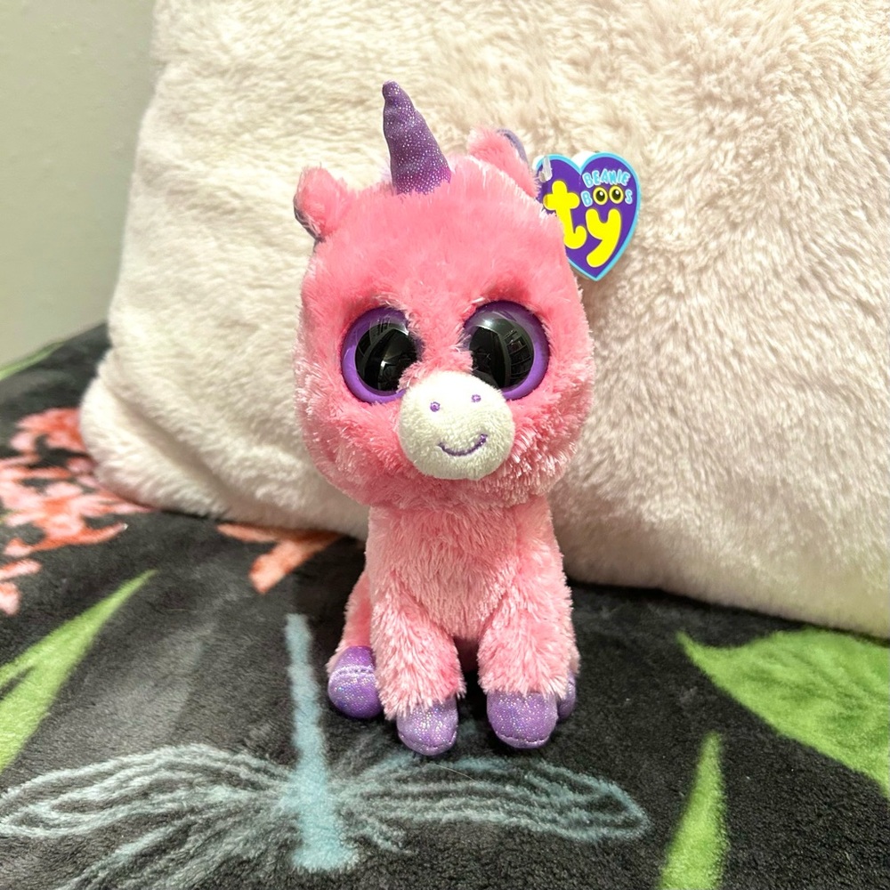 NWT Ty Beanie Boos Pink Magic the Unicorn Plush Toy 6”